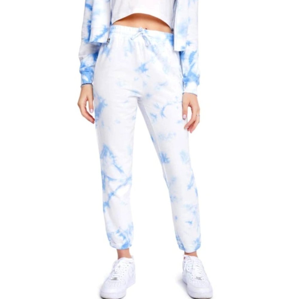 Sundown by Splendid Playa Tie Dye Joggers in Forget Me Not Blue, S NWT